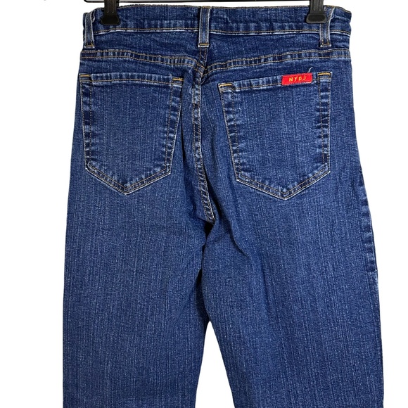 Vintage NYDJ Size 4 Dark Indigo Straight Leg Tummy Tuck Jeans Made in USA Comfy‎ - Picture 5 of 11